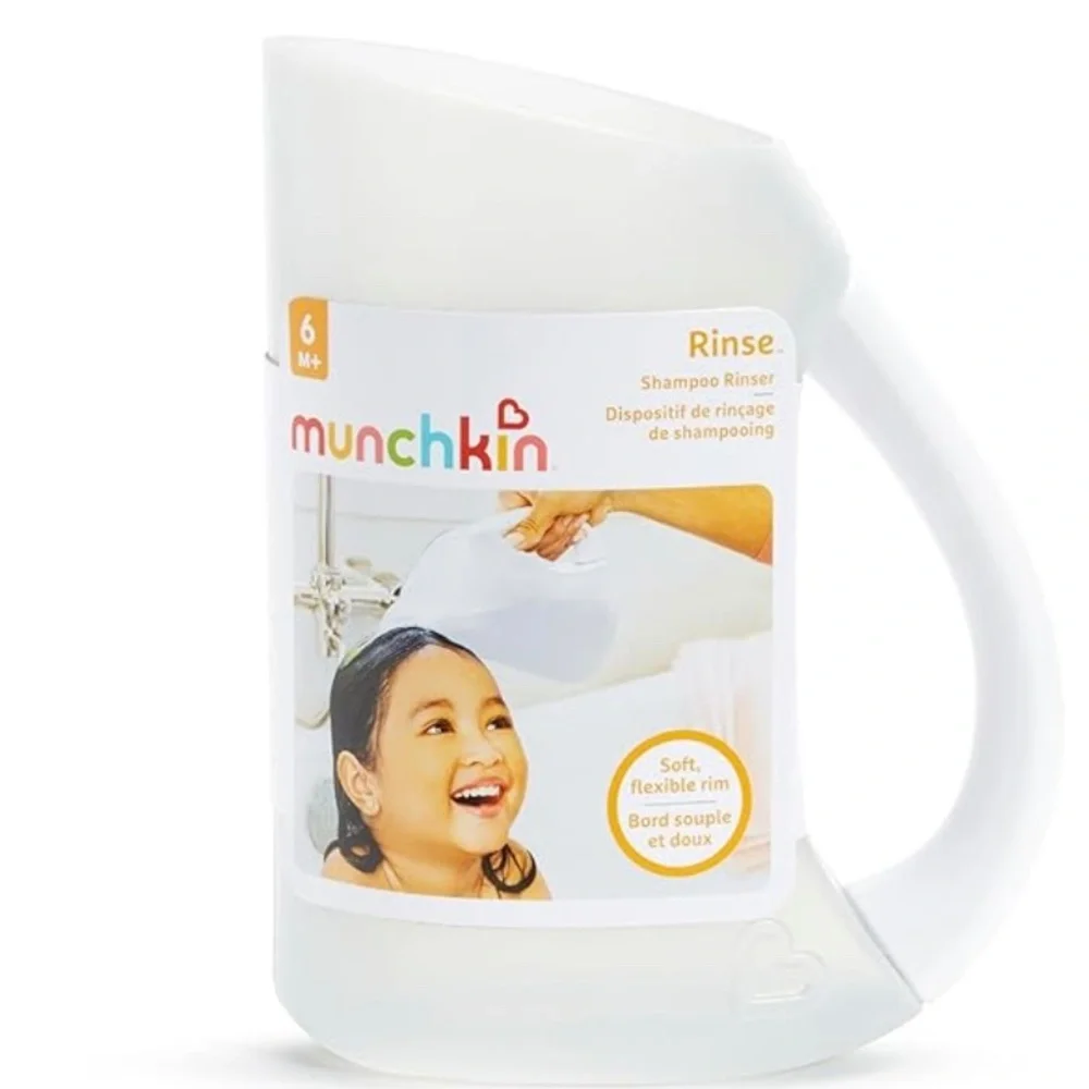 New Munchkins Rinse Shampoo Bath Rinser Cup Ultra Soft Flex Rim Kids Pets Elders
